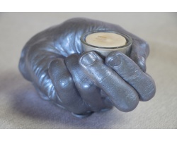 sculpture-pltre-bougeoire-main-bleu-mtal