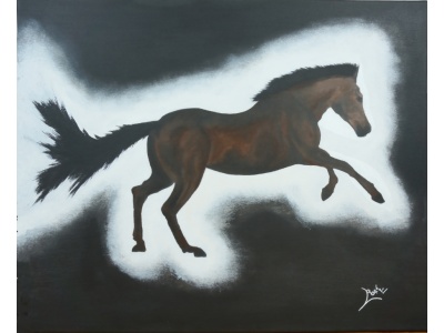 tableau-abstrait-peinture-acrylique-cheval