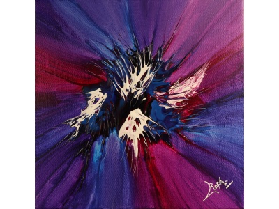 tableau-abstrait-peinture-acrylique-fuchsia
